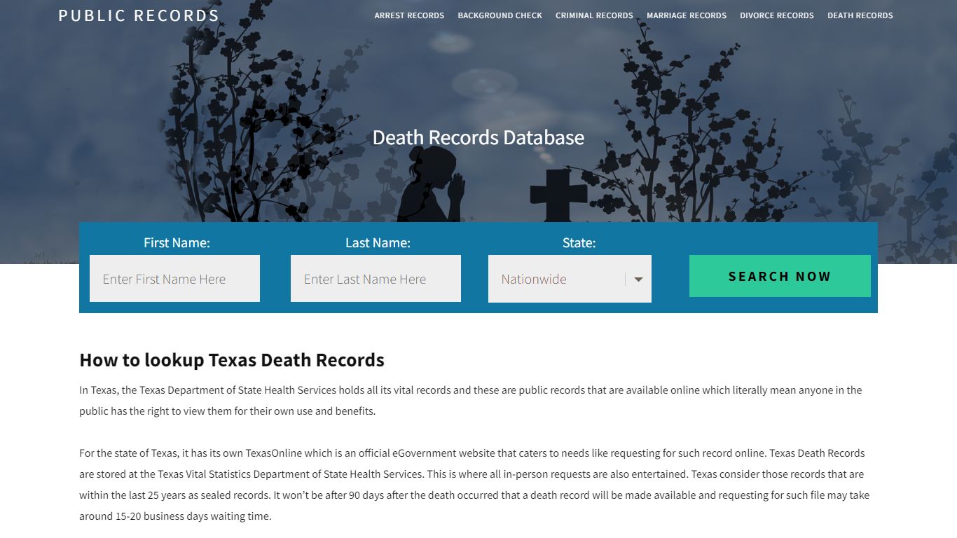 Texas Death Records - Public Records